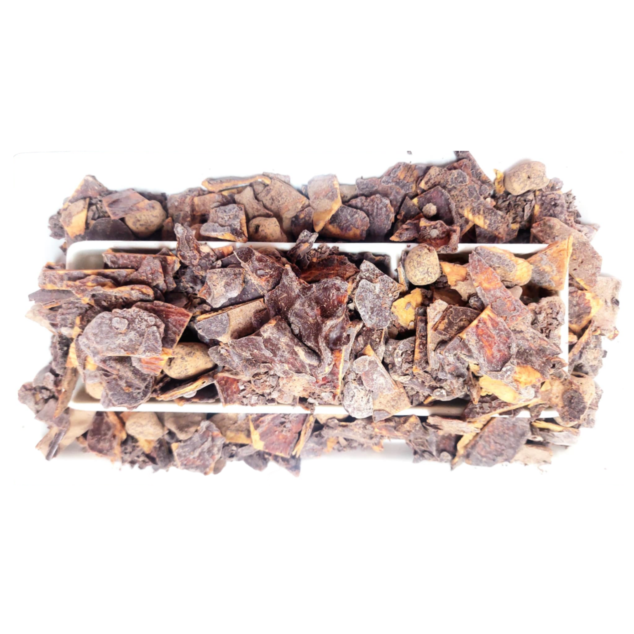 Fruta deshidratada recubierta de chocolate